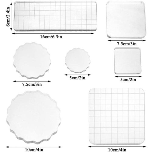 Acrylic Stamp Block, Stamping Block for Clear Rubber Stamps Grid and Grips  Stamping Tools 10CM / 7.5 CM / 5CM 