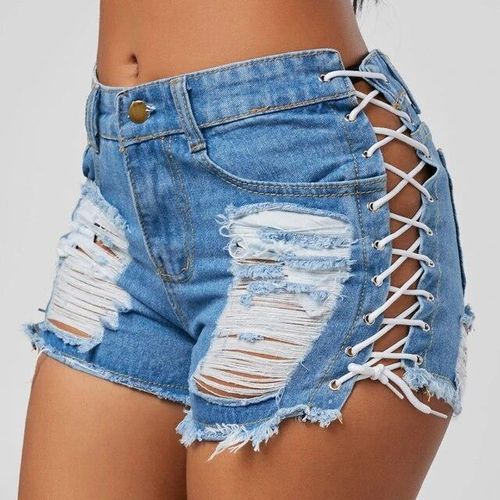 Summer Pants Mini Jeans Low Short Denim Hole Ripped Pants 2023