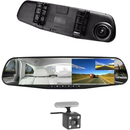 product_image_name-Generic-Car Video Recorder Full HD 1080P Car Video Camera Dual Lens for Vehicles Front & Rearview Mirror Car DVR Dash Cam Reverse Parking System Rear Cam LED Night Vision & Waterproof-1