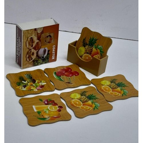 product_image_name-Generic-6 Pcs Non-Slip Drink Coasters with Holder – Durable, Heat-Resistant Table Protection for Cups, Mugs & Glasses-3