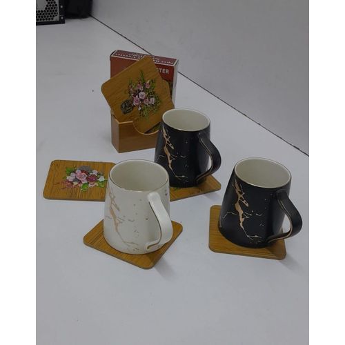 product_image_name-Generic-6 Pcs Non-Slip Drink Coasters with Holder – Durable, Heat-Resistant Table Protection for Cups, Mugs & Glasses-4