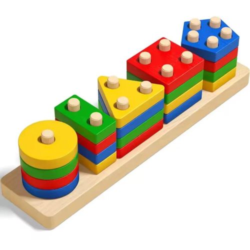 product_image_name-Generic-Kids Wooden Multicolored Geometric Stacking & Sorting Board – Montessori Shape Sleeve - Column-3