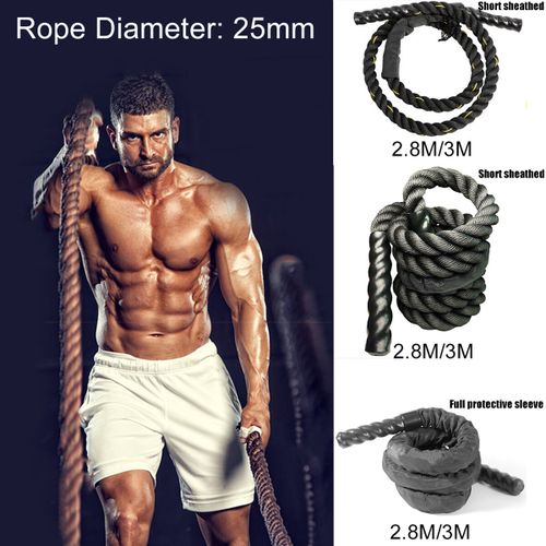 Generic 2.8M/3M Fitness Heavy Jump Rope Weighted Battle Skipping Ropes  Protect Sleeve Gold 3m+cover @ Best Price Online