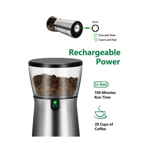 Portable Electric Coffee Grinder with TYPE-C USB Charging and