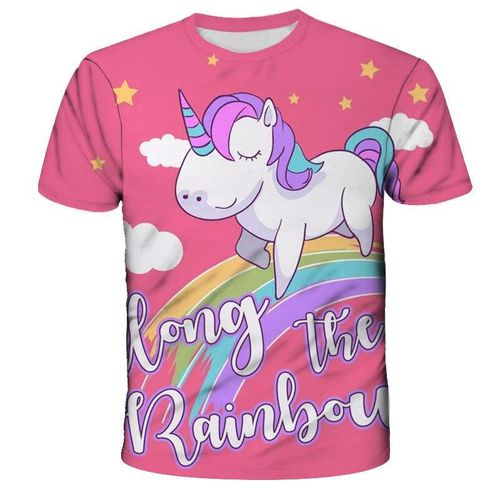  Kids Girls Long Sleeve Unicorn Dress Cartoon Pony