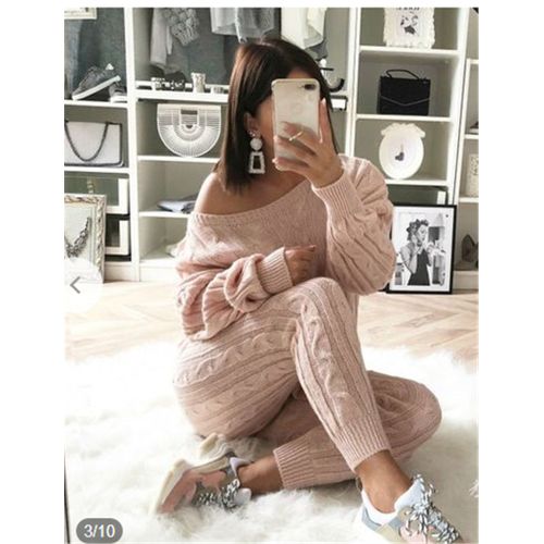 Women's Fashion Women's Solid 2 Piece Set Jogging Suit Casual