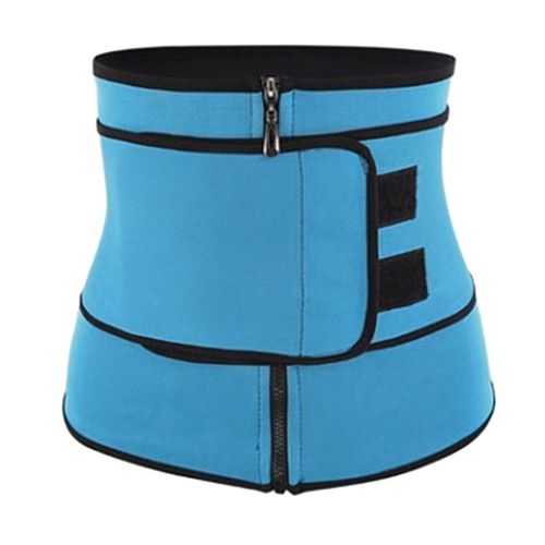 Generic Lady Waist Trainer Workout Corset Girdle Shapewear Belt Blue S M