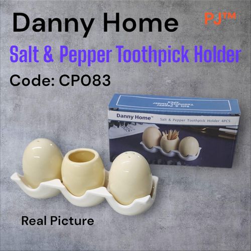 product_image_name-Generic-Danny Home Porcelain Salt & Pepper With Toothpick Holder Set-1