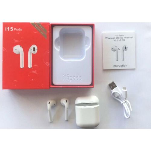 product_image_name-TWS-I15 Twin Bluetooth Earbuds, V5.0, Touch Sensor, True Stereo, Built-in Mic, Charging Case-6