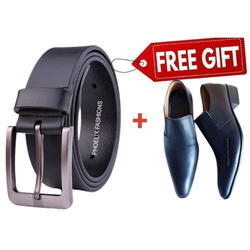 product_image_name-Fashion-Pure Leather Casual Men's Belt + FREE PAIR OF MEN SHOES.-1