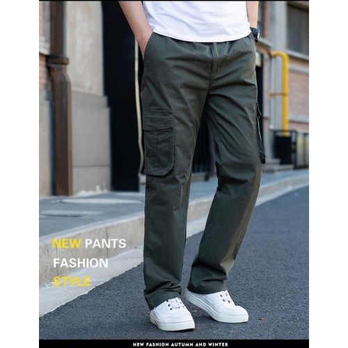 Generic Spring Men Cargo Pants Plus Size 6xl Safari Style Pockets Cotton  Cool Pants Out Door Elasticity Loose Big Size Pants Army Green @ Best Price  Online