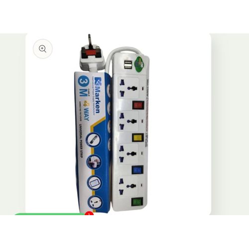 product_image_name-Marken-4-Way Extension with 2 USB Ports & 3M Cable – Safe & Convenient Power Solution-1