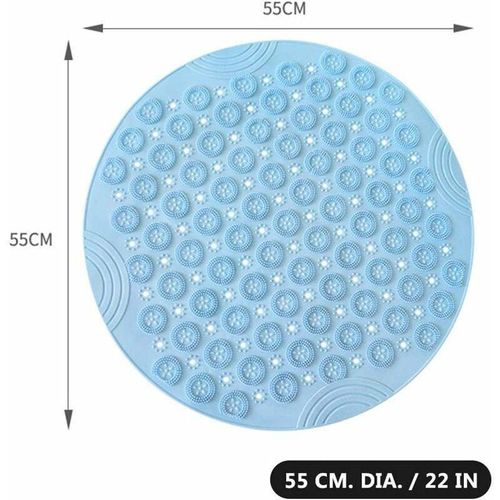product_image_name-Generic-Non-Slip Bathroom Shower Mat - Round Anti-Bacterial Bath Tub Mat with Suction Cups for Safety-3