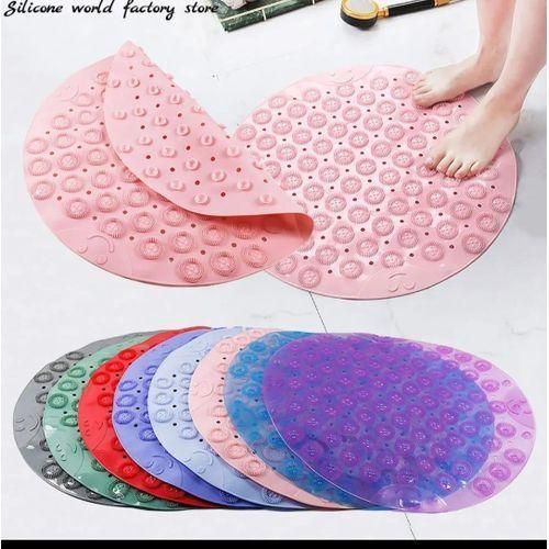 product_image_name-Generic-Non-Slip Bathroom Shower Mat - Round Anti-Bacterial Bath Tub Mat with Suction Cups for Safety-5
