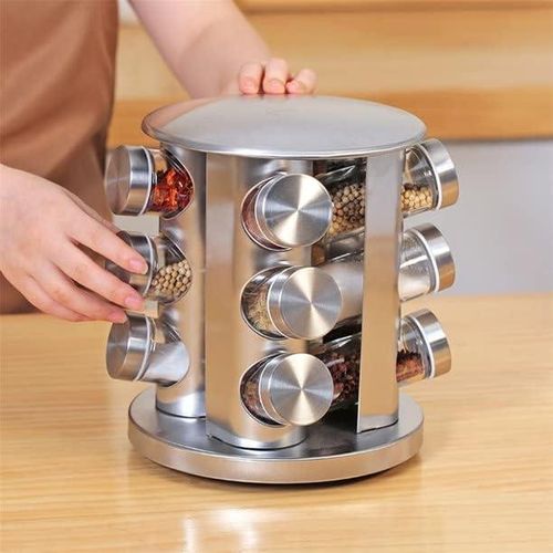 product_image_name-Generic-Revolving Spice Rack, Empty 12-Jars Rotating Spice Rack Organizer-2