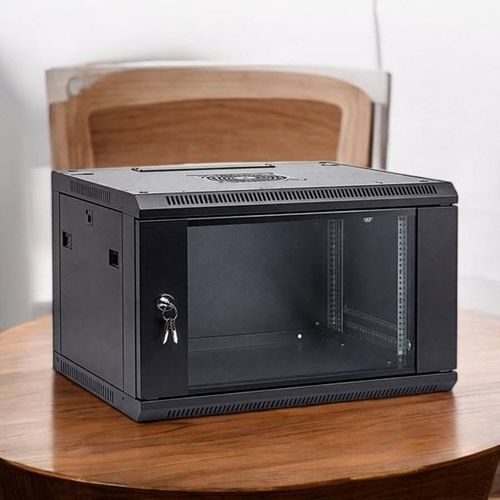 product_image_name-Generic-6U Lockable Wall Mount Data Cabinet with Quick Release Door & Pre-Assembled, Metallic Heavy-Duty Design-1