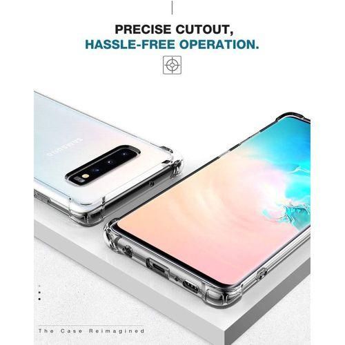 product_image_name-Generic-Clear Case For Samsung Galaxy S10+ / S10 Plus, Airbag Corners Shockproof Bumper Protective Phone Cover, Hybrid Design Hard PC Back With Flexible TPU Frame-3