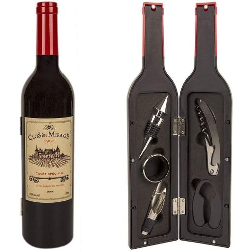 5 Piece Wine Bottle Opener Tool Set Gift Set Corkscrew Pourer