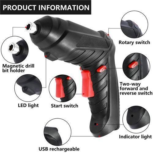 product_image_name-Generic-47 wireless electric screwdrivers, rechargeable lithium batteries, mini drills, 3.6V electric multifunctional tool set, home maintenance and repair-2
