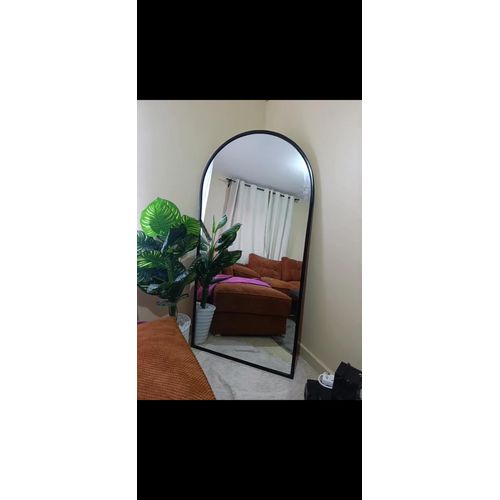 product_image_name-Generic-6 by 3 feet Arched full length floor mirror-black frame -1
