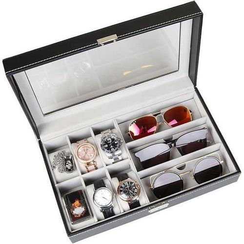 product_image_name-Generic-2in1 Portable watch plus Glasses organizer for 6 Watches and 3 Glasses-7