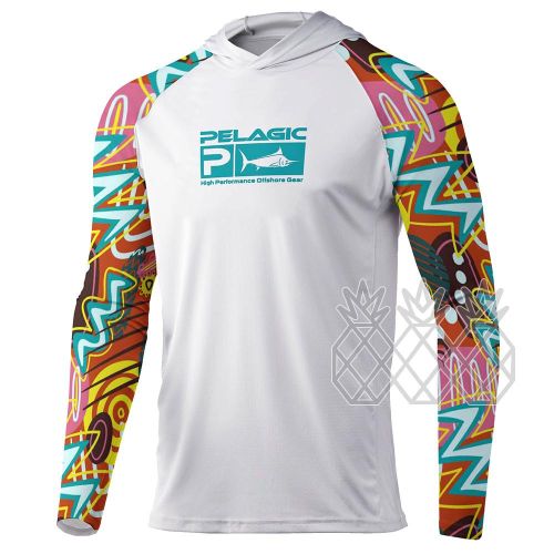 Pelagic Mens Fishing Hoodie Shirt Long Sleeve Sun Protection