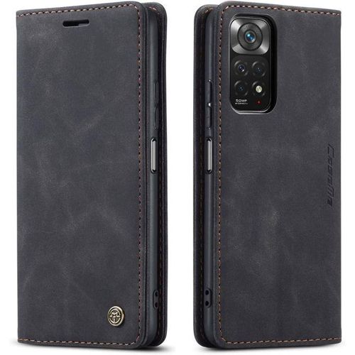 product_image_name-Caseme- For Xiaomi Redmi Note 11 Pro Plus+ 5G Suede PU Leather Wallet Case Flip Folio Stand View Shock-proof Book Matte PU Cover With Card/Cash Slots Kickstand Magnetic Closure-2