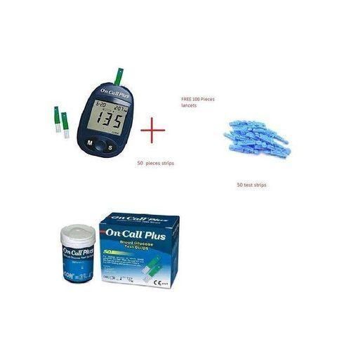 product_image_name-Generic-On Call Plus Glucometer With 50 Strips And 100 Lancets-1