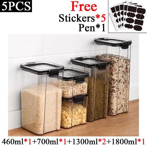 460~1800ml Stackable Storage Box Transparent Kitchen Containers