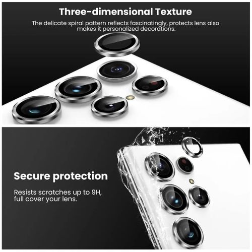 product_image_name-Generic-Samsung Galaxy S22 Ultra Phone Case, Silver Metal Ring Camera Lens Protector for Enhanced Protection-2