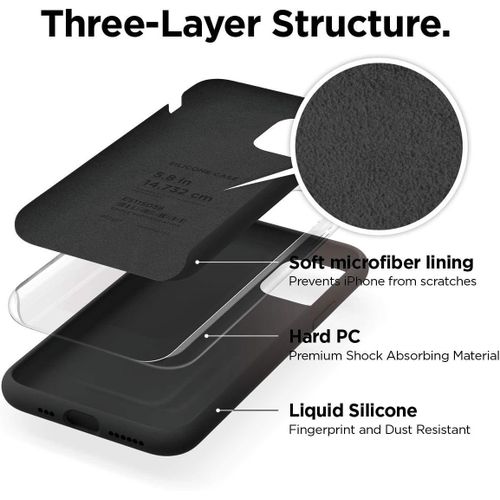 product_image_name-Generic-Black Silicone Rubber Phone Cover Case for iPhone 11 Pro-3