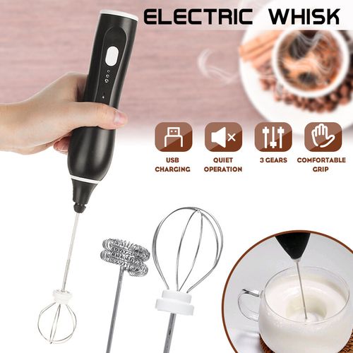 Electric Milk Frother Kitchen Whisk Egg Beaters USB Rechargeable