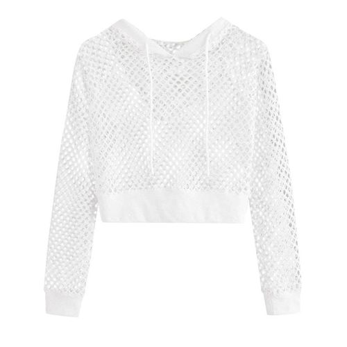 White sale mesh sweatshirt