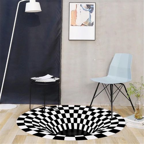 Generic Vortex Illusion Rug 3D Trap Effect Bottomless Hole Carpet