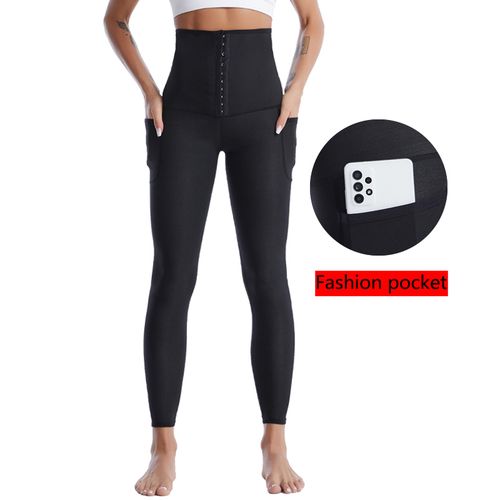 Fashion Women Sauna Sweat Leggings High Waist Slimming Pants Body Shaper  Waist Trainer Compression Shapewear Workout Tights--Pocket @ Best Price  Online
