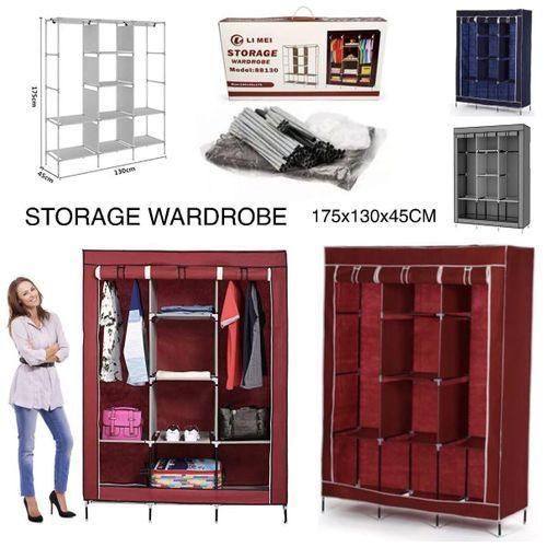 product_image_name-Generic-Metallic Portable 3 Column Cloth Wardrobe-1