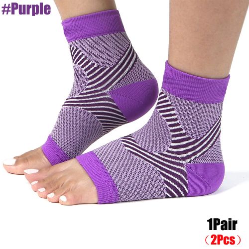 Generic 1Pair Plantar Fasciitis Ankle Leg Foot Supports Heel Compression  Foot Sleeves Toeless Socks Swollen Ankles Feet Treatment-Purple @ Best  Price Online