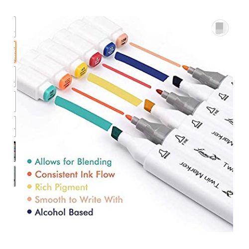 168 Colors Dual Tip Marker Pens Set, Art Students Animation