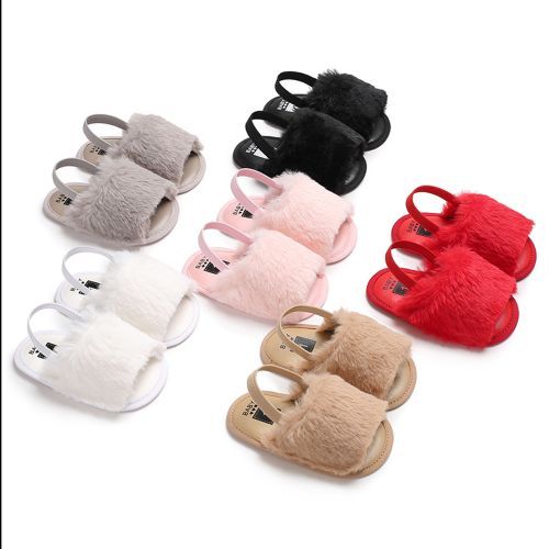 Baby girl fluffy sandals top