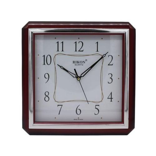product_image_name-Rikon-QUARTZ WALL CLOCK 1551 SIZE 27.5*27.5CM MAROON SQUARE-1