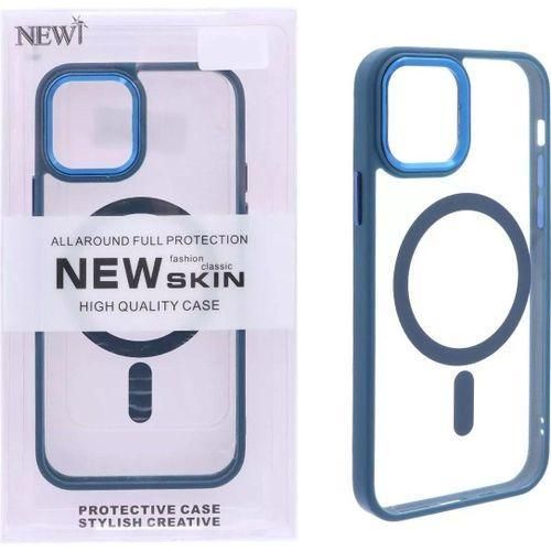 product_image_name-Generic-iPhone 13 Navy Blue Acrylic Clear Back TPU Sides with Tactile Buttons and Magnet for MagSafe Back Cover Protective Phone Case-3