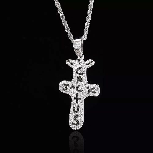 Travis Scott Product Brand Cactus Jack Shape Pendant Necklace Ice Crystal  Cubic Zirconia Pendant Hip Hop Jewelry Gift - AliExpress