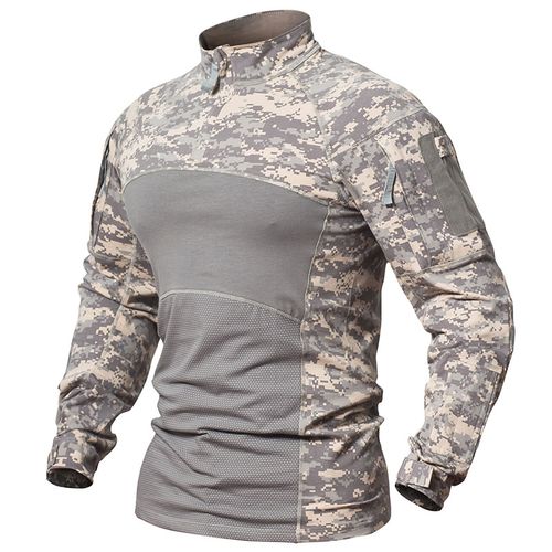 Fashion Refire Gear Tactical Combat Shirt Men Cotton Military Uniform Camouflage T Shirt 