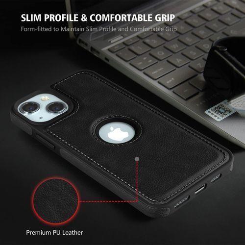 product_image_name-Generic-Black Full Hard Case Classic Soft PU Leather Cover Case For IPhone 15-3