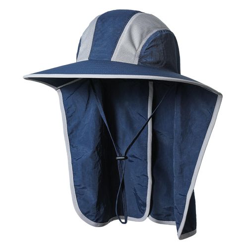 Generic Wide Brim Sun Hat with Neck Flap Men Women UV Protection