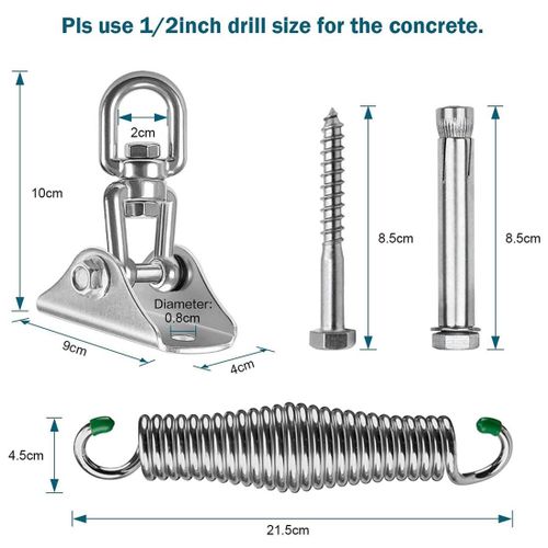 Ceiling hook hanging chair swing spring 360° rotatable ceiling