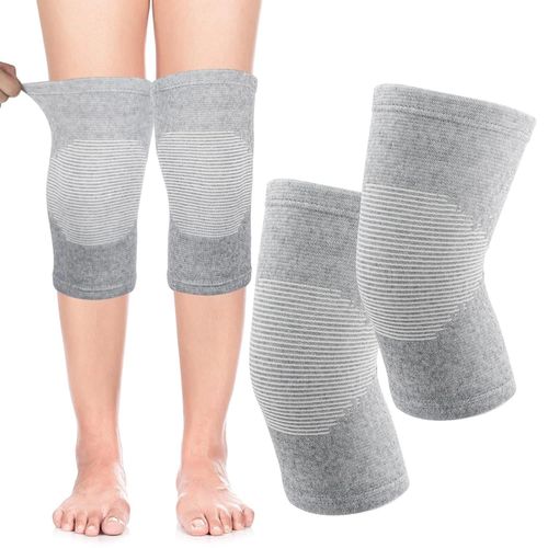 product_image_name-Generic-2 Pcs Knee Support knee Compression Sleeves support knee Guard, Braces Unisex (Grey)-3