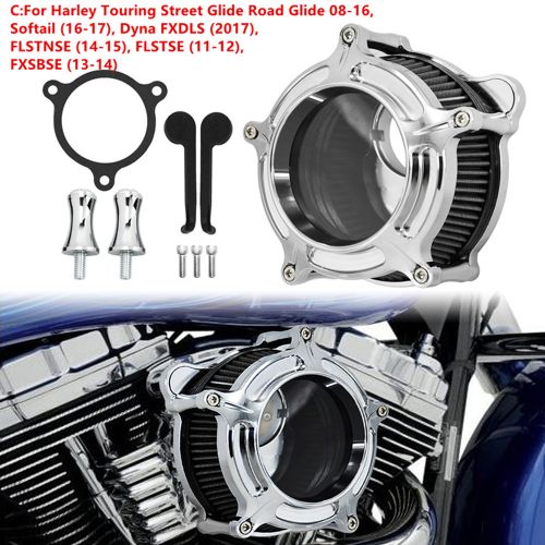 Generic Motorcycle Chrome Air Filter Air Cleaner Kit Intake System