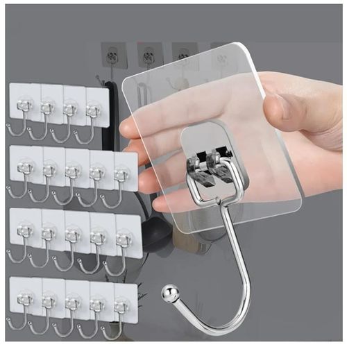 product_image_name-Generic-5-in-1 Strong Adhesive Wall Hooks – Transparent Multi-Purpose Organizer-2