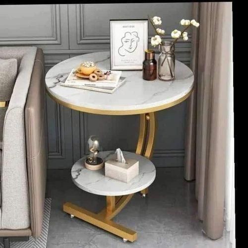 product_image_name-Generic-Double-Layer Side Table – Marble-Effect Top with Gold Metal Frame-1
